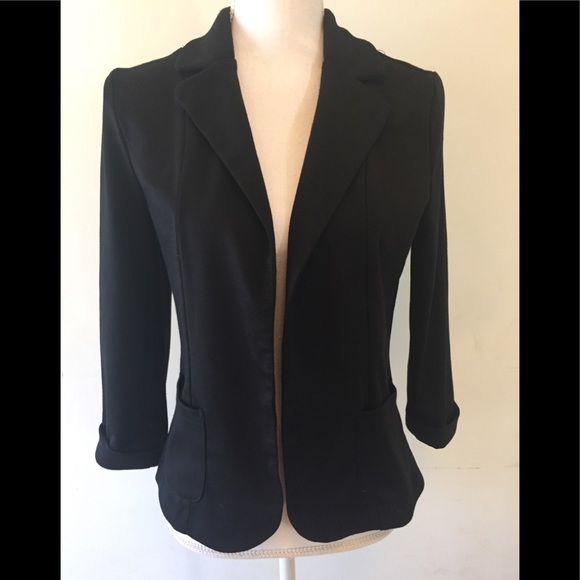 Aqua Jackets & Blazers - Aqua Black jacket front pockets long sleeves Large